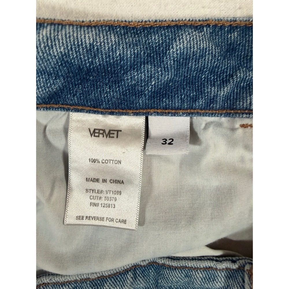 Vervet Los Angeles High Rise Straight Distressed Jeans Light Wash VT1099 Size 32 - Picture 2 of 12